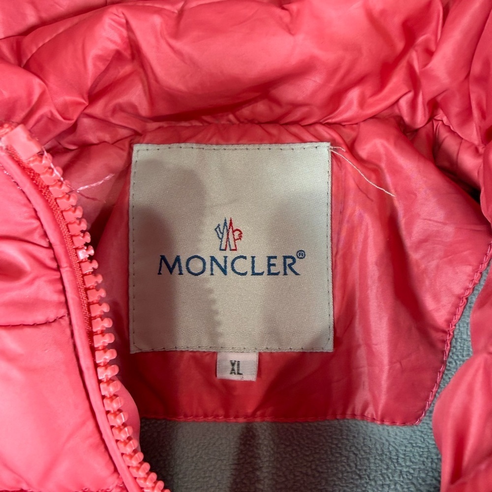 Moncler Pink Quilted Kids Size XL US 5T Jacket with Fur Trim Luxury Designer - Picture 9 of 11